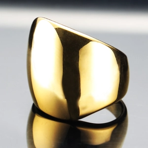 Minimalist Stainless Steel Chunky Dome Ring For Women High Polished Irregular Thick Wide Band Fashion Jewelry Daily Accessories
