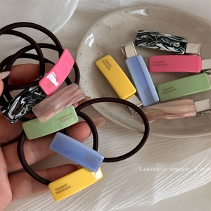 Korean Style Sweet Macaron Candy Color Acetate Hair Clip Elegant Rectangle Hair Tie Handmade Fashion Accessory For Women