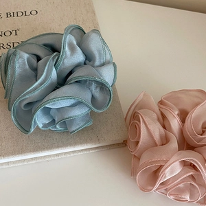 Eleganti elastici per capelli a fiore in rete color azzurro e rosa per acconciature