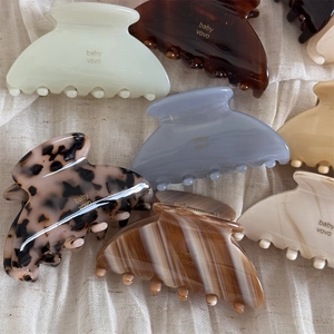 French style acetate hair claw clips in jelly colors and tortoise shell textures