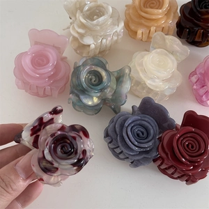 Elegantes pinzas de acetato para el cabello con diseño de flores 3D en varios colores