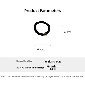 Dettaglio dell'elastico nero da 6cm con ciondolo a stella e specifiche di peso 6,2g
