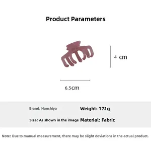 Pink jelly hair claw clip detail with dimensions 6.5cm x 4cm on white background