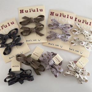 Juego De Pinzas Para El Cabello Y Cuerda Para El Cabello Con Lazo Floral Para Niñas Mujeres Horquilla De Mariposa De Tela
