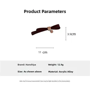 Spécifications détaillées de la pince à cheveux de 11 cm en acrylique et alliage