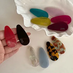 Acetate Water Drop Hair Clip Minimalist French Handmade Side Bangs BB Clip Geometric Marble Pattern Hairpin Hair Accessories