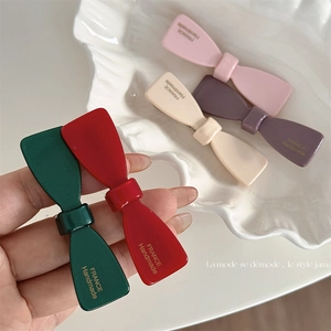 Barrette à Cheveux Nœud en Acétate Doux Minimaliste Rétro Français Fait Main Pince Latérale pour Femmes Bijoux de Cheveux
