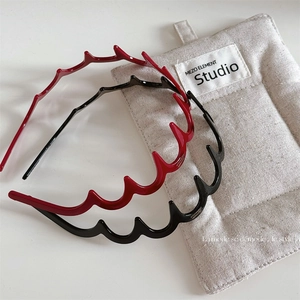 Damen Französischer Stil Welle Zickzack Haarreif Rutschfeste Zähne Harz Haarband Für Gesicht Waschen Make-up Haarschmuck