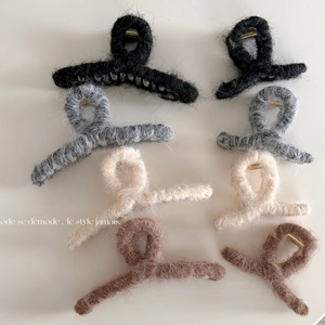 Pinza para el Cabello de Felpa Cálida de Piel Sintética para Mujeres Niñas Otoño Invierno Accesorios para el Cabello Estilo Coreano