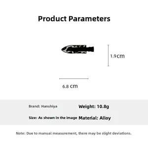Detailed size specifications for leopard print seamless hair clip in alloy material
