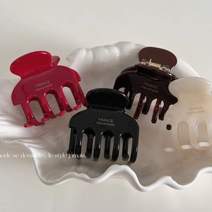 Elegant Acetate Hair Claw Clips With Gold Label France Handmade French Style Shark Clip Hair Accessory For Women