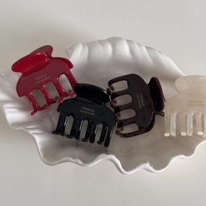 Elegant acetate hair claw clips in red, black, coffee and cream white for women