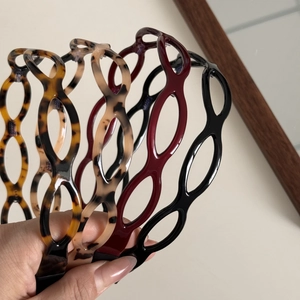 Hollow tortoiseshell and solid color non-slip headbands for women styling
