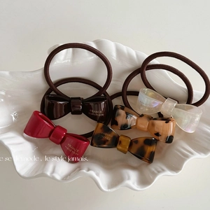 Elegante Elastico per Capelli con Fiocco in Acetato per Donna Alta Elasticità Fatto a Mano Motivo Tartarugato Accessori per Capelli Dolci