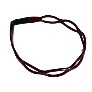 Chic hollow burgundy acetate headband with non-slip teeth and comfortable ear pads