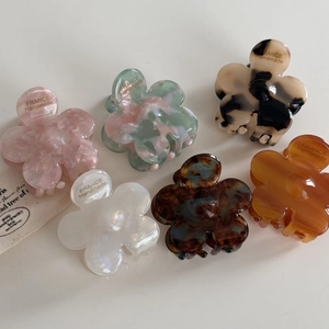 Lot de 6 pinces à cheveux fleurs en acétate coloré au design élégant fait main pour femme