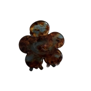 Pince à cheveux fleur en acétate écaille de tortue avec lettrage France Handmade de luxe