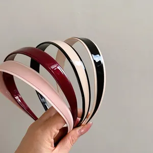 Glossy Acrylic Color Block Headband Simple Fashion Hair Band For Women Non-slip Everyday Hair Accessories Styling Tool