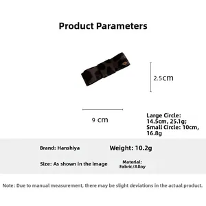 Detailed size specifications for leopard print bow hair clip with measurements in cm