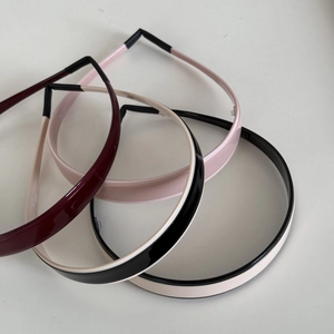 Glossy multi-colored headbands in burgundy, beige, pink and monochrome set of four