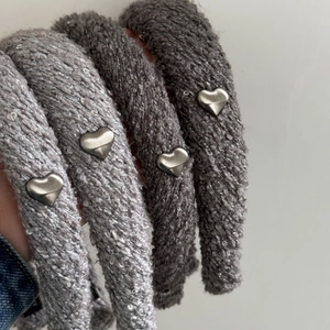 Lot de serre-têtes en tricot pailleté avec breloques cœur pour coiffure d'hiver
