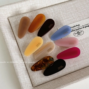 French Retro Cellulose Acetate Waterdrop Hair Clip Handmade Minimalist Alloy Duckbill Clip For Women Daily Hair Accessories