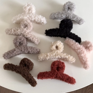 Pinces à cheveux en peluche imitation laine d'agneau en huit couleurs d'hiver variées