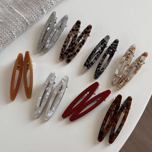 Lot de 16 barrettes cheveux élégantes en acétate aux motifs marbre, léopard et ambre