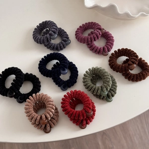 Set di 8 elastici per capelli a filo del telefono in ciniglia morbida con texture vellutata