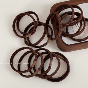 High Elastic Leopard Print Hair Scrunchie For Women Coffee Fabric Soft Hair Tie Non-Damaging Korean Style Ponytail Holder