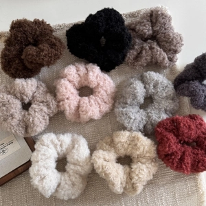 Lot de chouchous en peluche de couleur unie pour femmes en divers tons d'automne