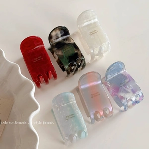 French Retro Small Acetate Hair Claw Clips Elegant Marble Texture Shark Clip For Women High Ponytail Gentle Hair Accessories