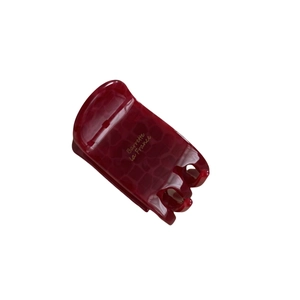 Elegant wine red acetate hair claw clip with tortoise shell pattern on white background