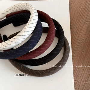 Serre-Tête En Éponge Rembourré En Tissu À Rayures Vintage Pour Femmes Serre-Tête Haut Rétro Élégant Accessoires De Coiffure