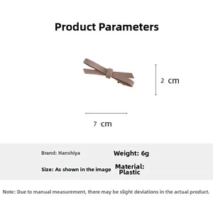 Detailed size and weight specs for the 7cm cream pink bow hair clip accessory