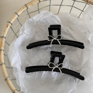 Set di fermagli per capelli con fiocco nero per acconciature quotidiane eleganti