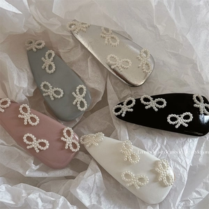 Fermaglio Per Capelli In Pelle Con Fiocco E Künstliche Perle Per Donna Stile Coreano Clip BB In Lega Accessori Per Capelli