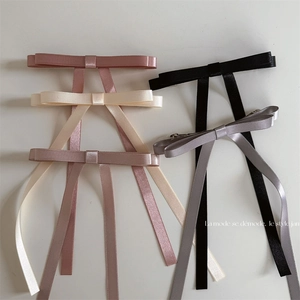 Ballet Style Satin Bow Hair Clip Long Ribbon Streamer Spring Clip Elegant Hair Accessories For Women Sweet Daily Headwear