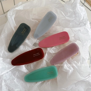 Pince à Cheveux Bec de Canard en Acétate Minimaliste pour Femme Style Français Étiquette Dorée Élégante Accessoires Cheveux