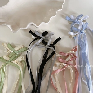 Damen Elegante Satin Schleife Haarspangen Süßes Langes Band Entenschnabelclip Täglich Party Mode Haarschmuck