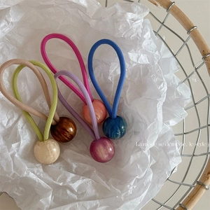 Chouchous Élastiques en Résine de Marbre Étoilé pour Femmes Filles Accessoires de Cheveux à Perles Rondes Haute Élasticité