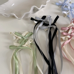 Bunte Schleifen-Haarspangen mit langen Bändern für Mädchen in Pastellfarben