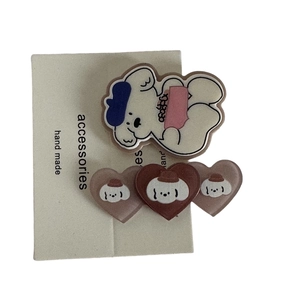 Cute cartoon puppy hair clip set with heart patterns for women and girls hair accessories