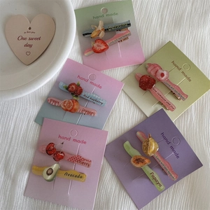 Set di fermagli per capelli in acrilico con simpatici motivi di frutta per bambine e ragazze