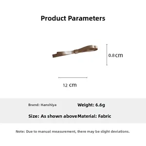 Détails d'un nœud papillon marron en tissu de 12 cm avec dimensions et poids du produit