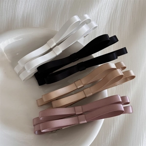 Barrettes à cheveux élégantes en satin à double nœud en plusieurs couleurs sur plateau