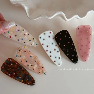 Barrette à Cheveux en Acrylique Vintage Français Avec Strass Colorés Élégante Épingle à Cheveux Goutte d'Eau pour Femme
