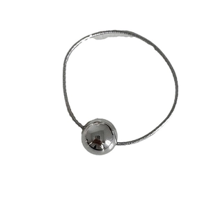 Sparkling silver metallic ball elastic hair tie with high-stretch cord for ponytails