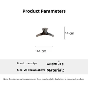 Detail view of a large marble patterned hair claw clip with specific dimensions 11.5cm by 4.5cm
