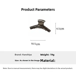 Paramètres de taille détaillés de la pince à cheveux dentelle noire de 10,5 cm